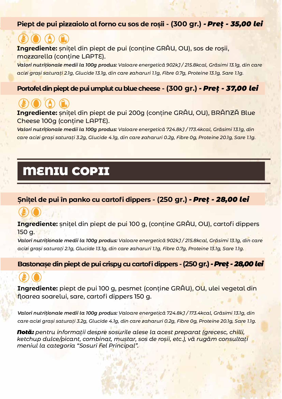 Meniu Casa Rustica